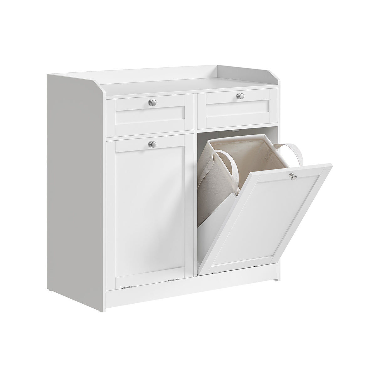 Badschrank mit Wäschekörben und Schubladen wolkenweiß