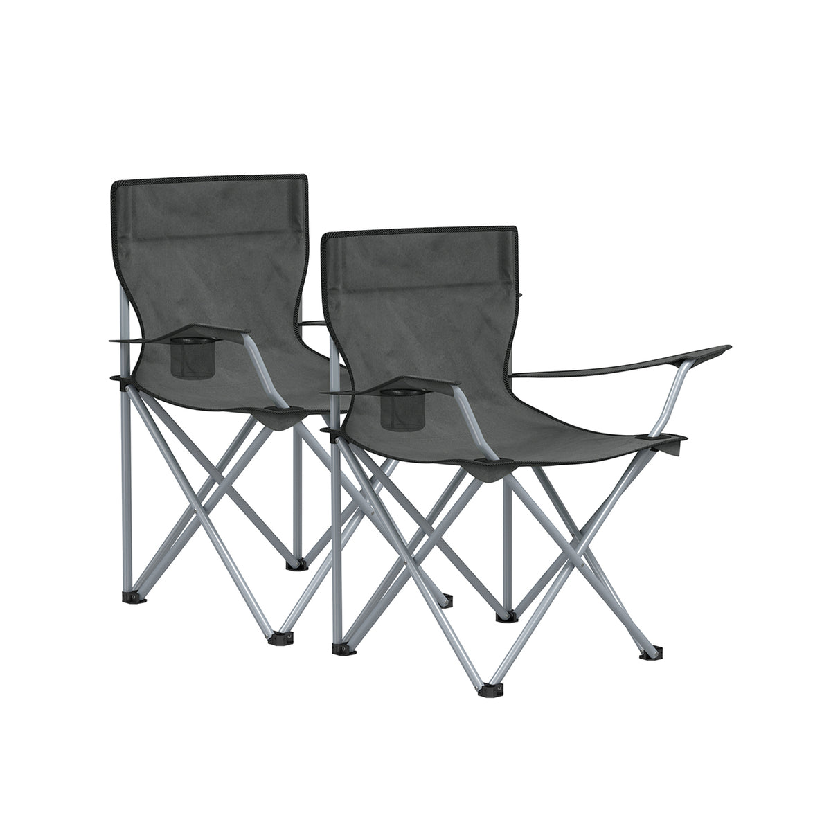 Campingstuhl 2er Set mit Armlehnen tragbar