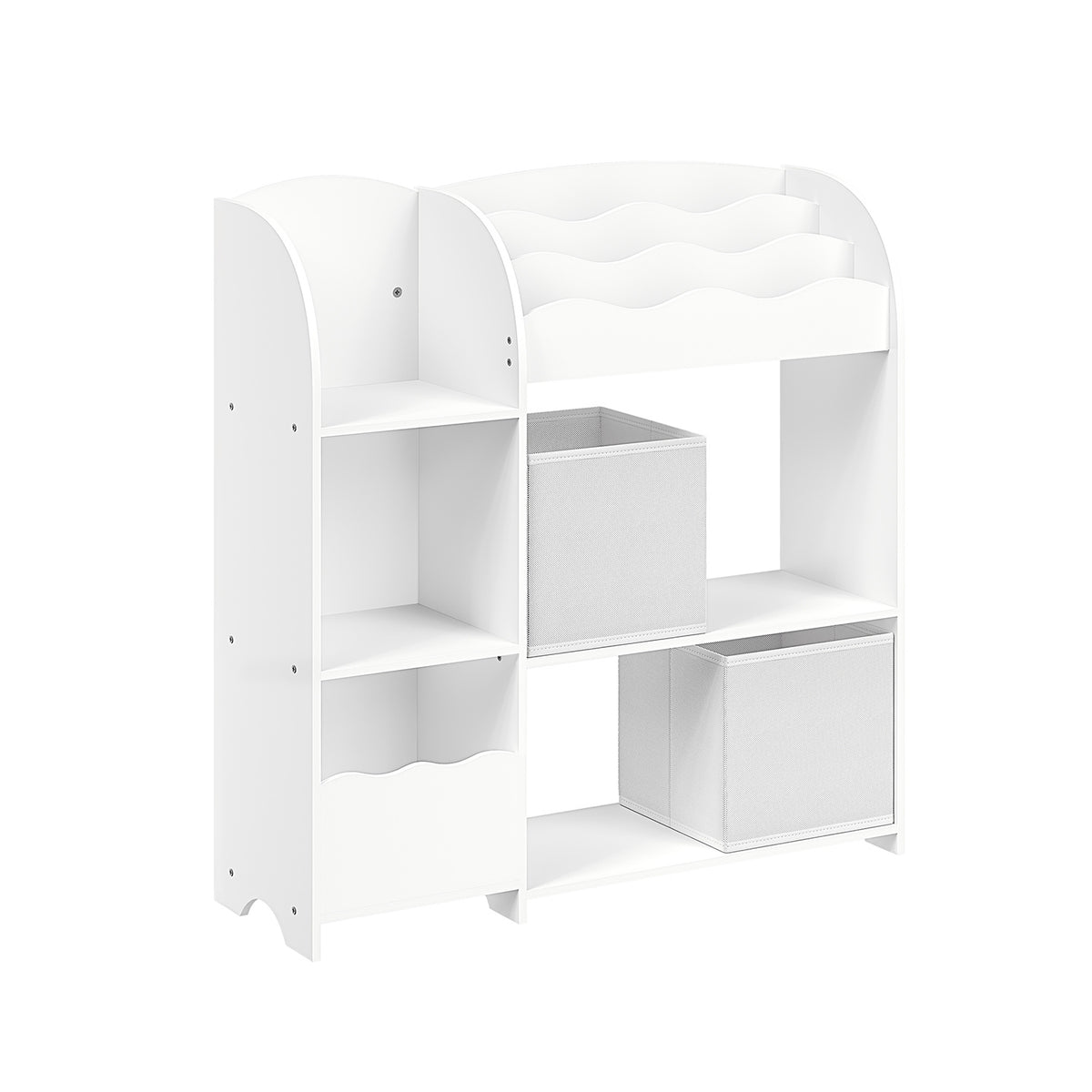 Kinderregal mit 2 Boxen für Spielzeug und Bücher wolkenweiß