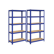 2er Set Lagerregal 180 cm hoch blau