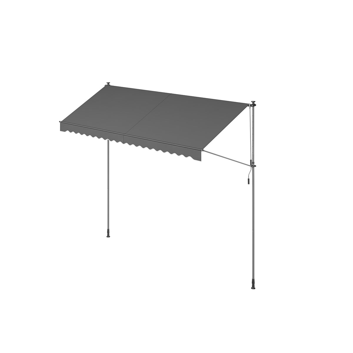 Klemmmarkise für Sonnenschutz 400 x 120 cm anthrazit