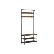 Garderobe mit Schuhbank Industrie-Stil vintagebraun-schwarz