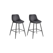 Barhocker 2er Set 62 cm hoch tintenschwarz