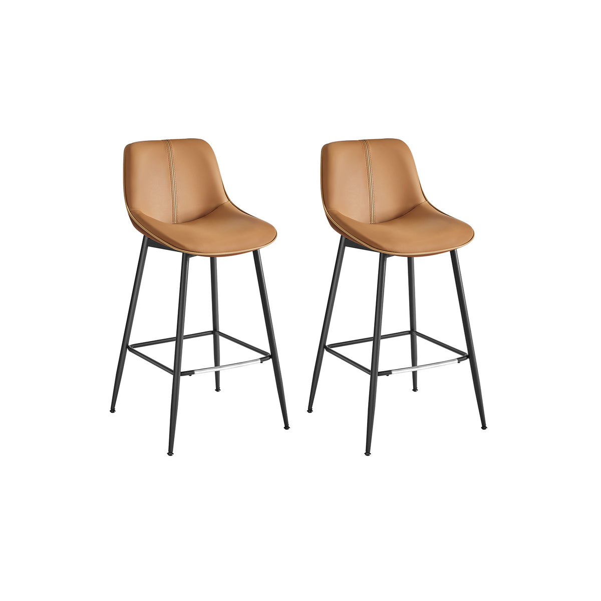 Barhocker 2er Set 73 cm hoch karamellbraun