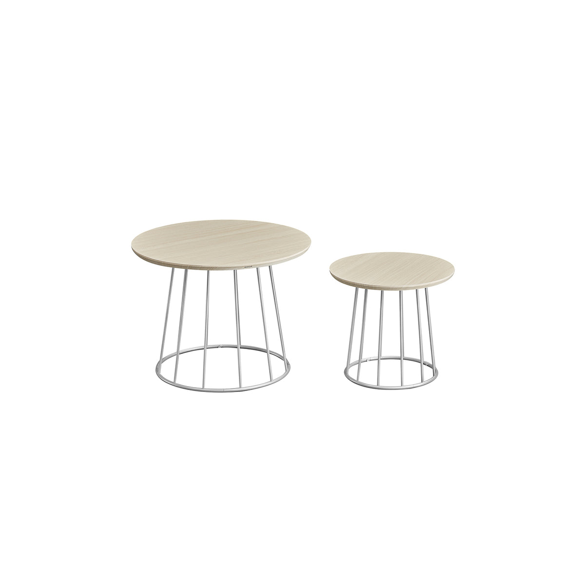 Couchtisch 2er Set mit Stahlgestell naturbeige
