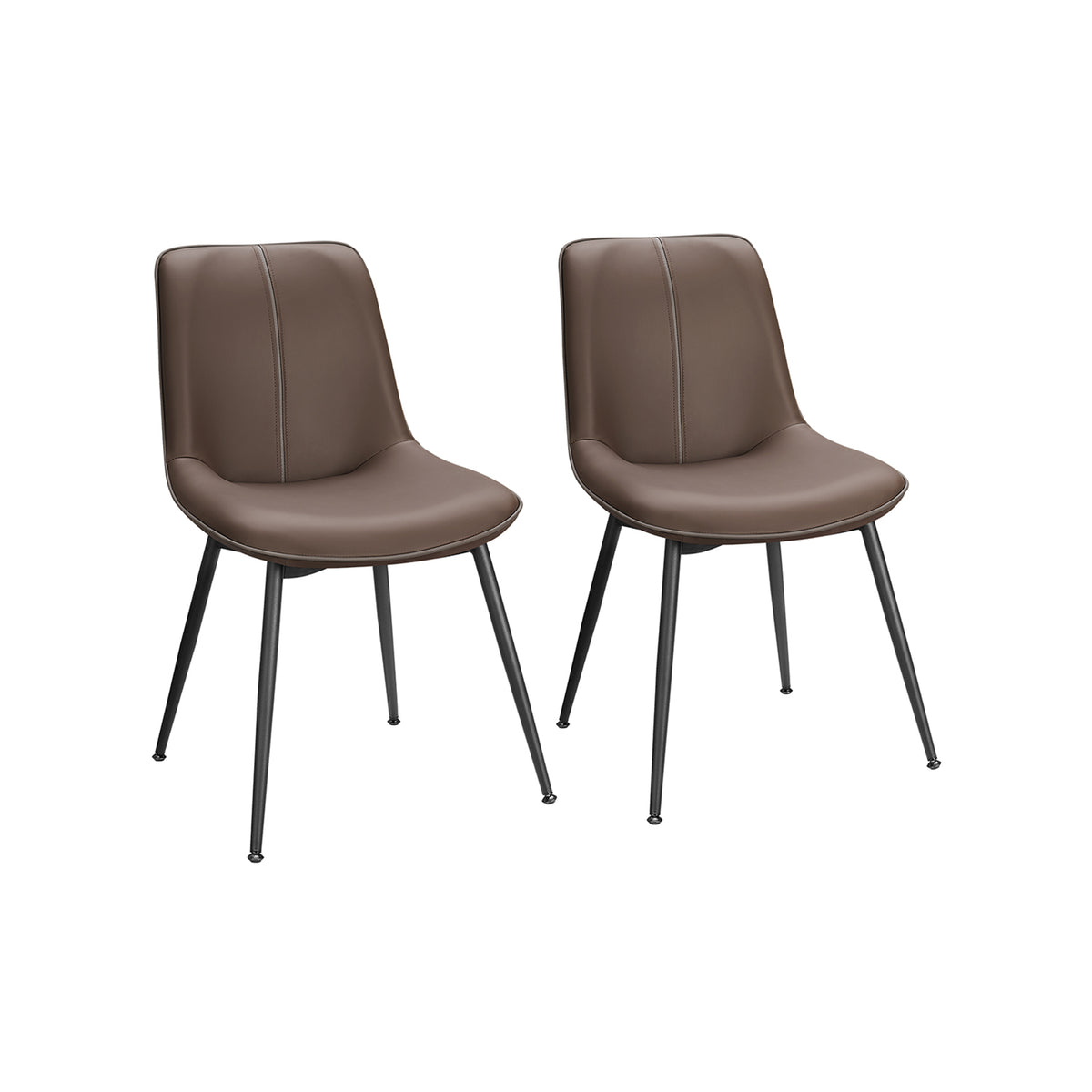 Esszimmerstuhl 2er Set mit Rückenlehne kastanienbraun