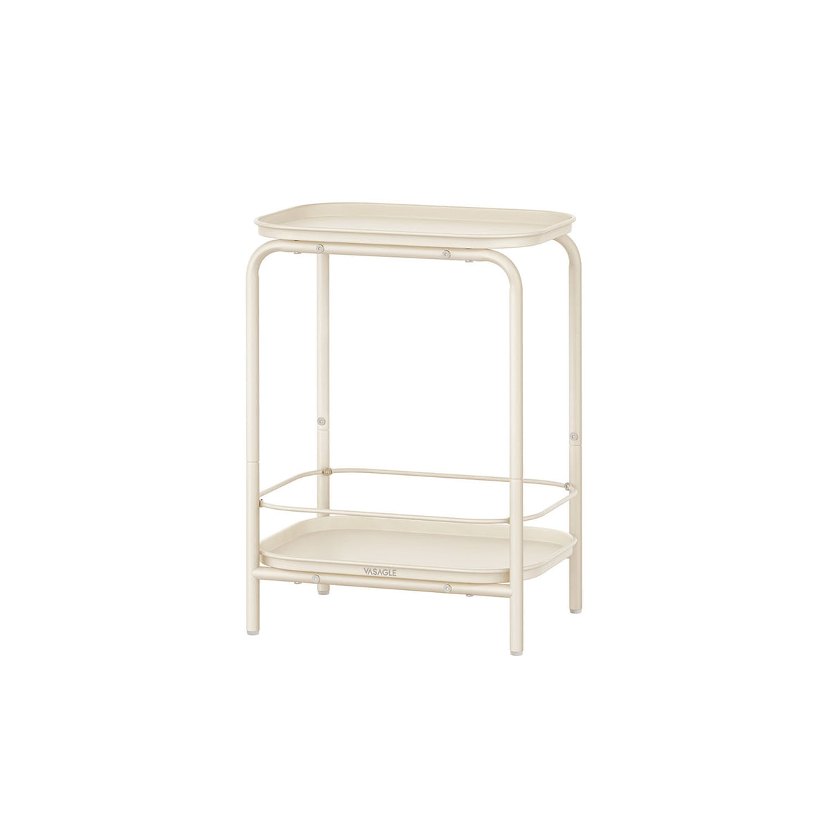 Beistelltisch mit 2 Ebenen modern cremeweiß
