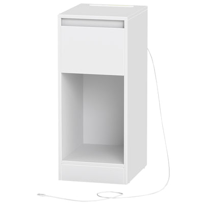 Nachttisch mit LED Beleuchtung USB Anschlüssen und Schublade