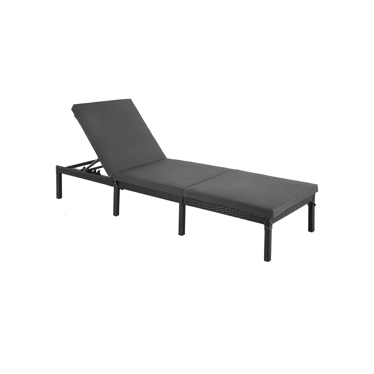 Polyrattanliege Schwarz